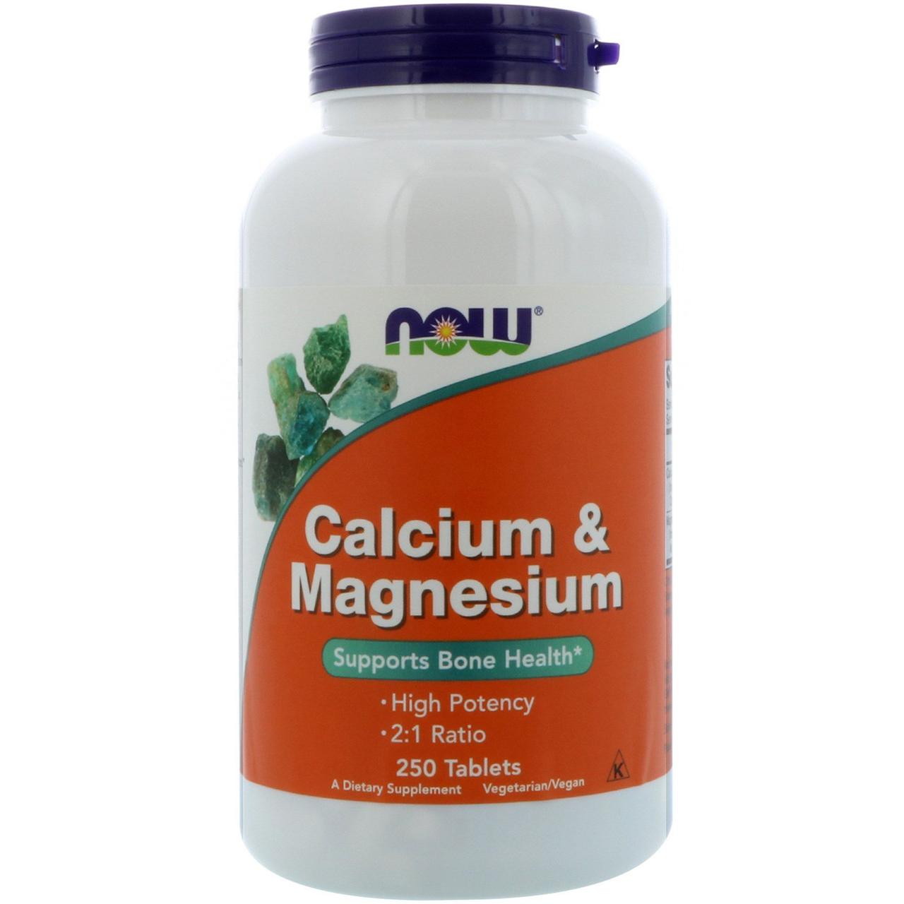 Витамины Magnesium & Calcium Now Foods 250 таб