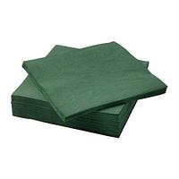 Бумажные Салфетки Однослойные, 33х33 см, 300 штук в упаковке Зелёные