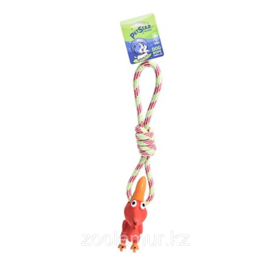 PET STAR Игрушка для cобак Канат с попугаем, с пищалкой, 40 см - фото 1 - id-p114121884