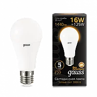 Шам Gauss A60 16W 1440lm 3000K E27 LED 1/10/50