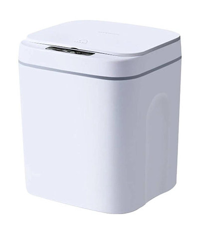 SMART Сенсорная бесконтактная корзина для мусора 12 литров пластик белая, фото 2