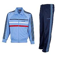 Мужской спортивный костюм Adidas, голубой/разноцветные полоски