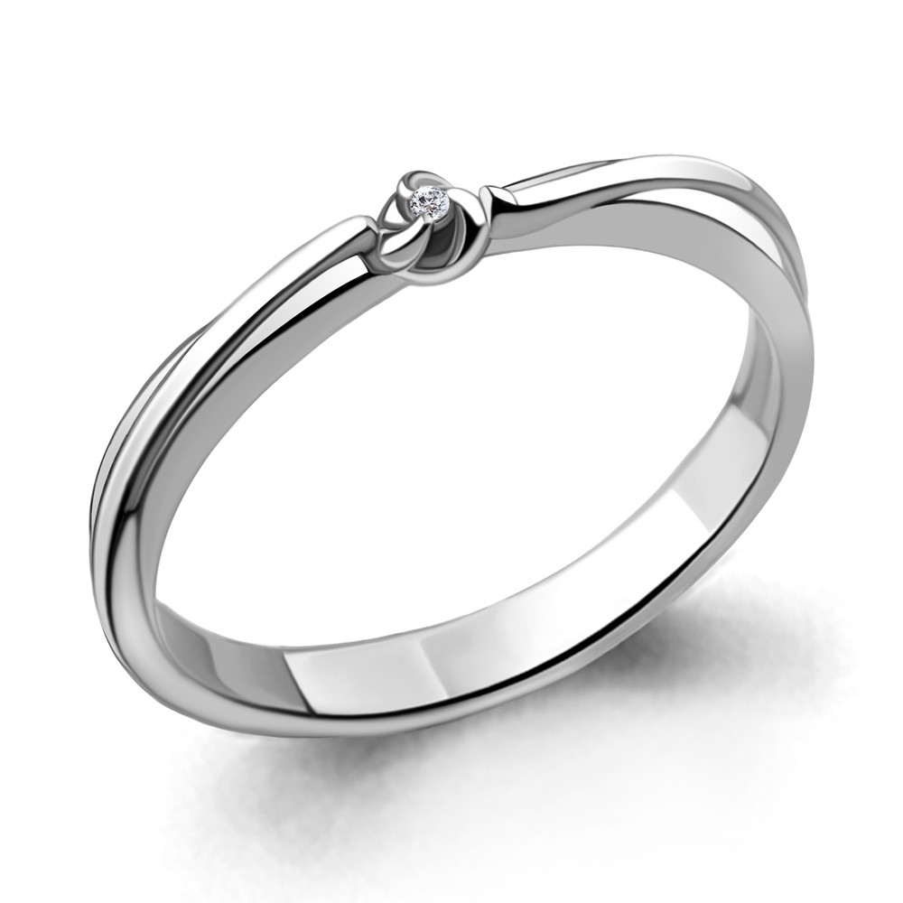 Серебряное кольцо  Бриллиант Aquamarine 060130.5 покрыто  родием