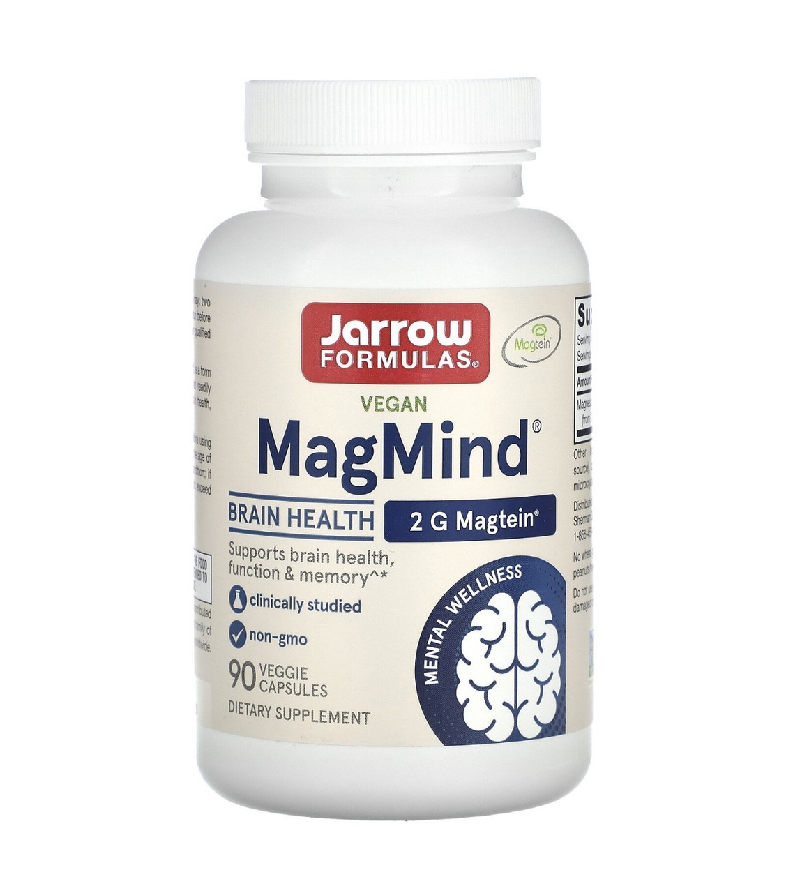 Jarrow formulas MagMind, магний, 90 вегетарианских капсул - фото 1 - id-p114138223