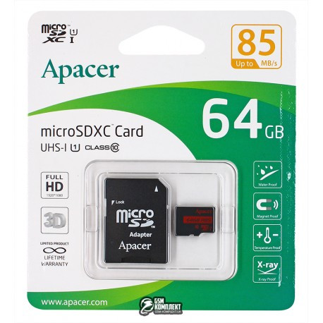 MicroSDXC 64Gb Apaser AP64GMCSX10U5-R - фото 1 - id-p114141929