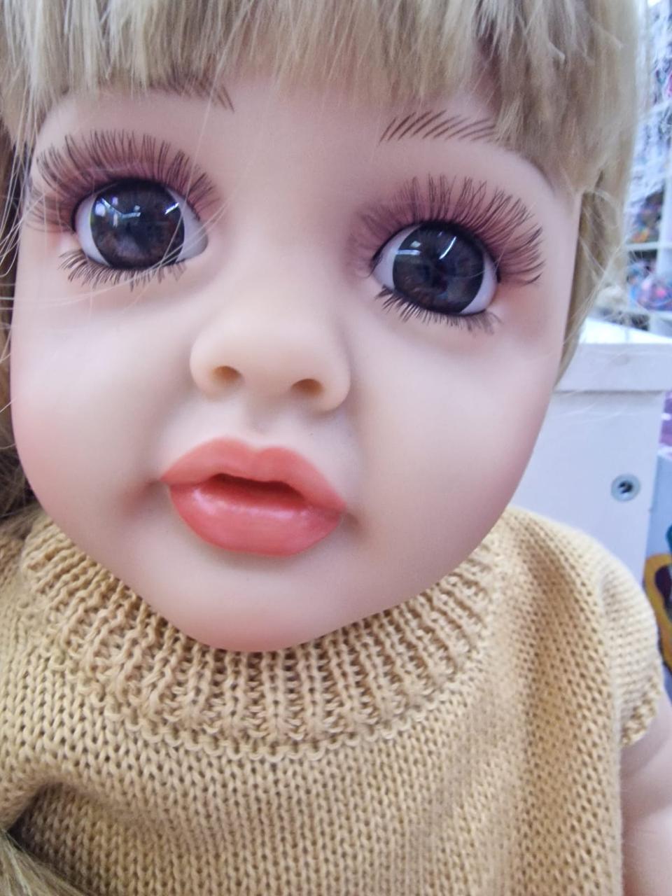 Кукла реборн Baby Born говорящая в бежевом слипе,светлые волосы,аксессуары в комплекте, руки и ноги подвижные