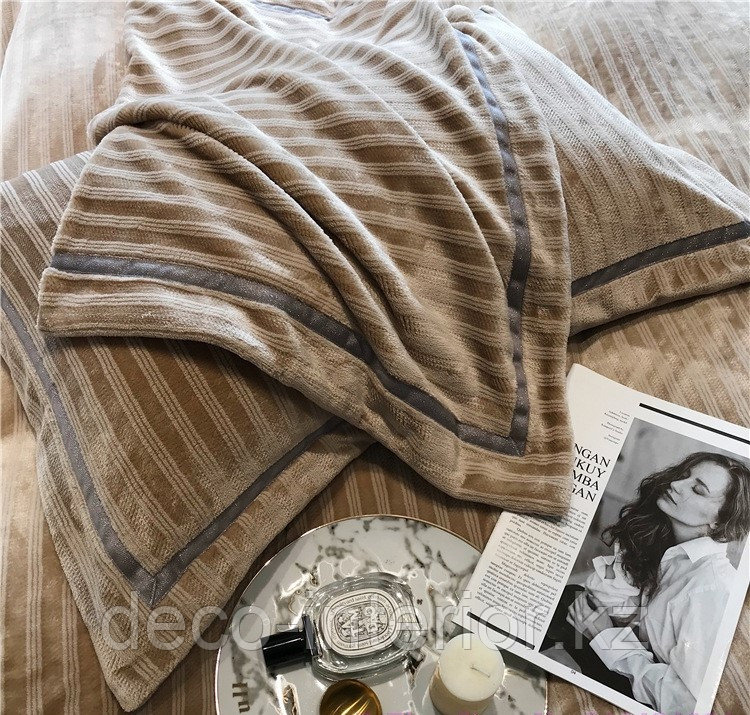 Комплект постельного белья двуспальный из вельвета с полосками - фото 7 - id-p85841181