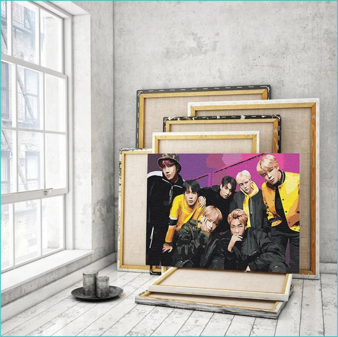 Картина по номерам "Корейская группа BTS" музыка K-POP (40х60) - фото 2 - id-p114167090