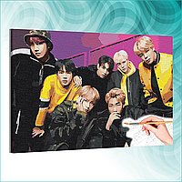 Картина по номерам "Корейская группа BTS" музыка K-POP (40х60)