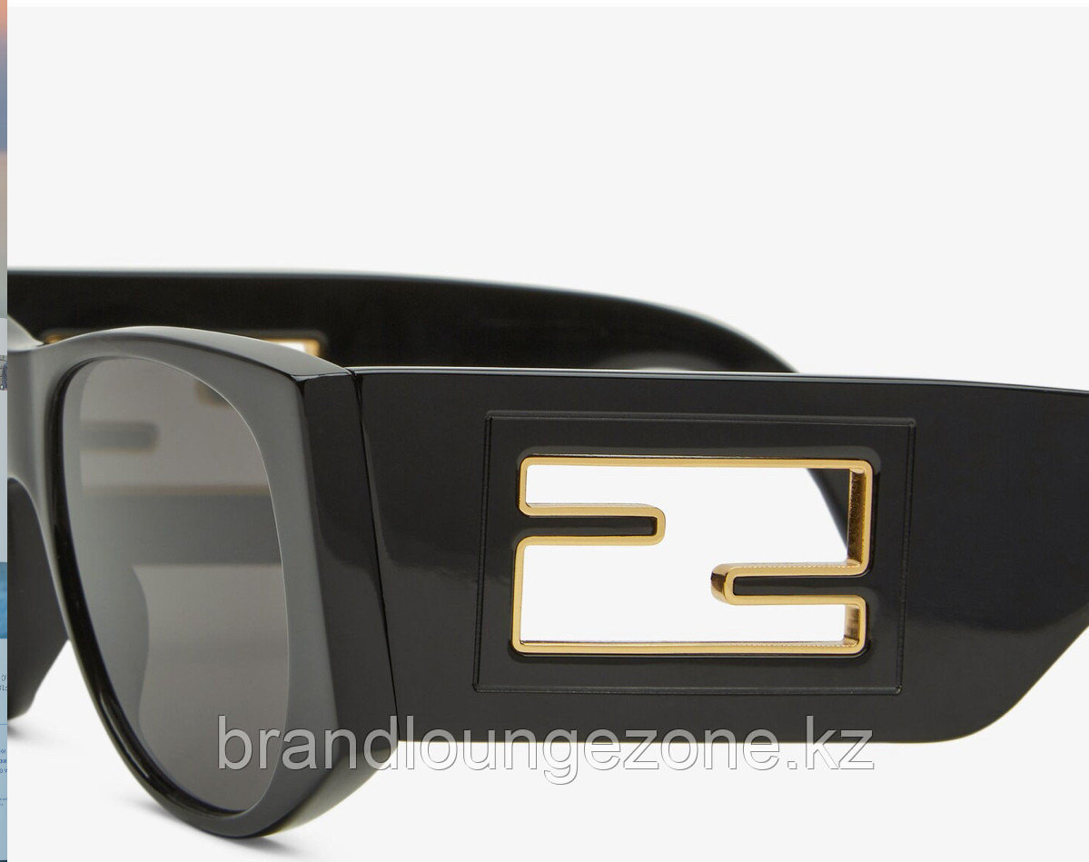 Женские солнцезащитные очки Fendi Baguette черного цвета из ацетата - фото 3 - id-p112418300