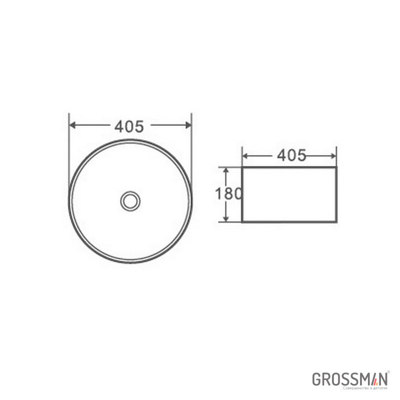 Раковина Grossman GR-3025BM черная, круглая (40,5 см) - фото 4 - id-p114169788