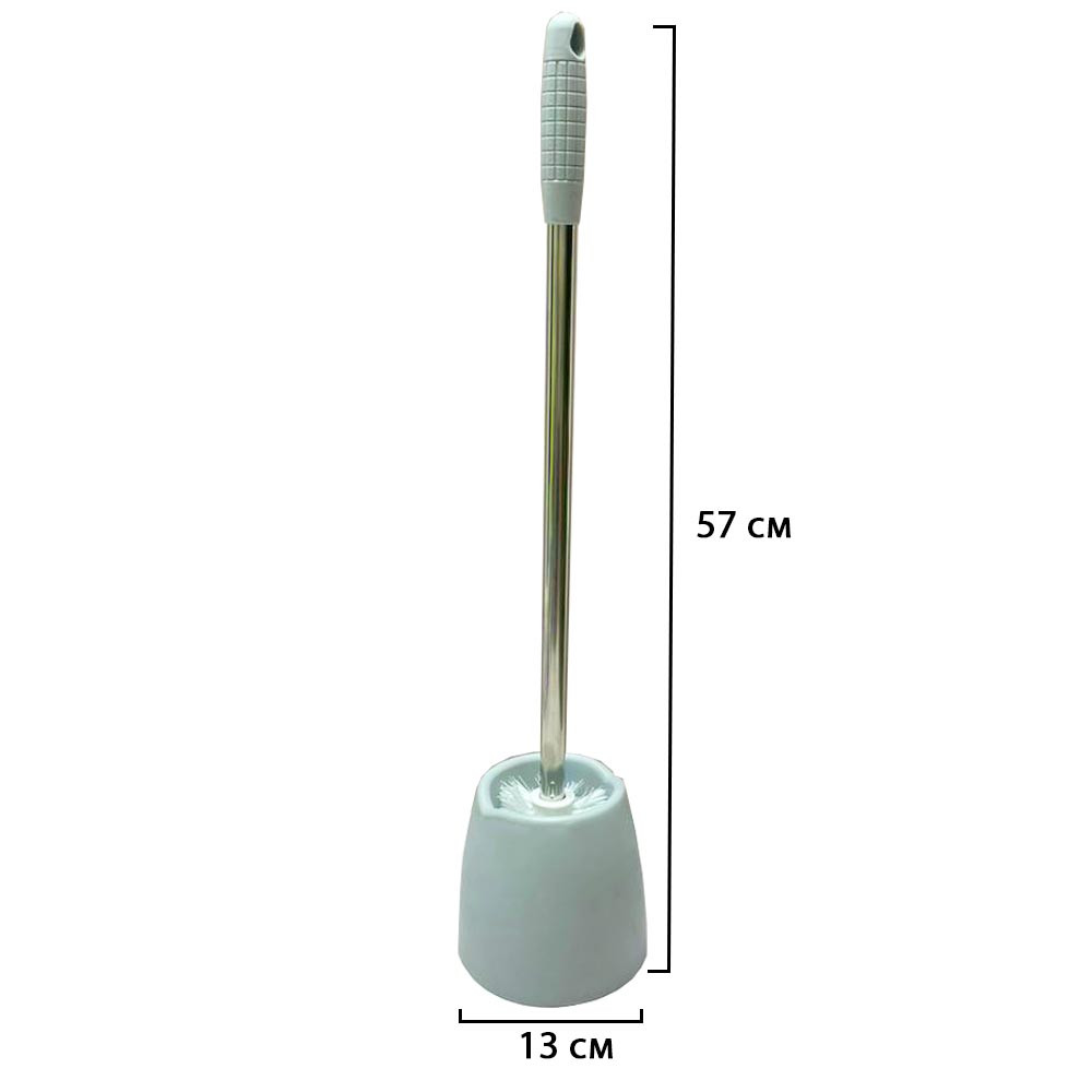Ершик для унитаза с металлической ручкой 57 см серый - фото 5 - id-p114169867