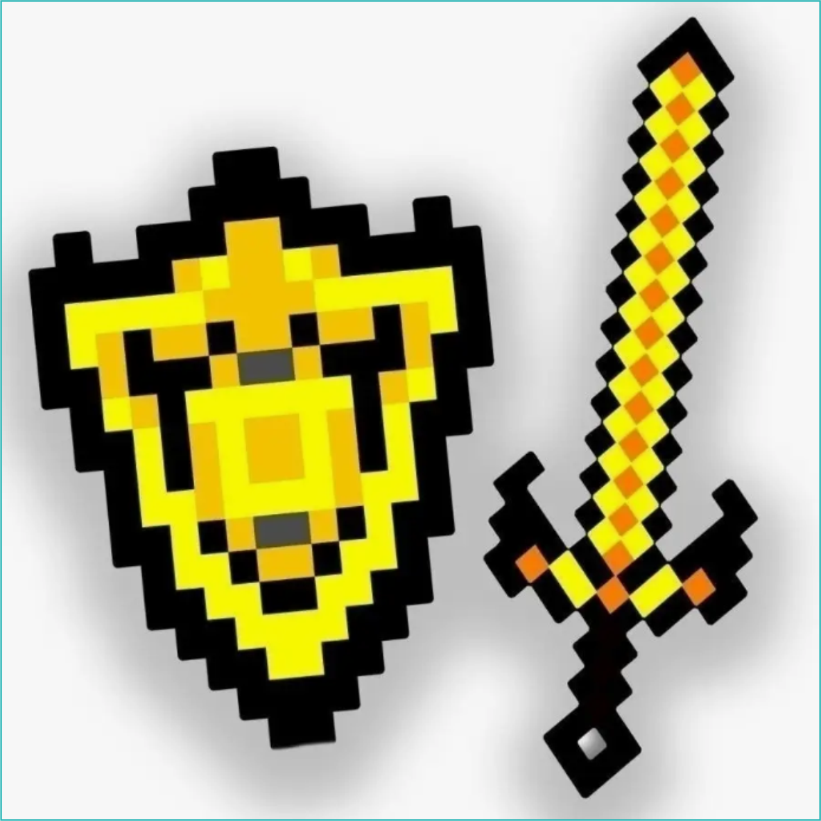 Набор деревянного оружия "Майнкрафт - Minecraft" (2 шт. Щит Меч) Желтый - фото 1 - id-p114169973