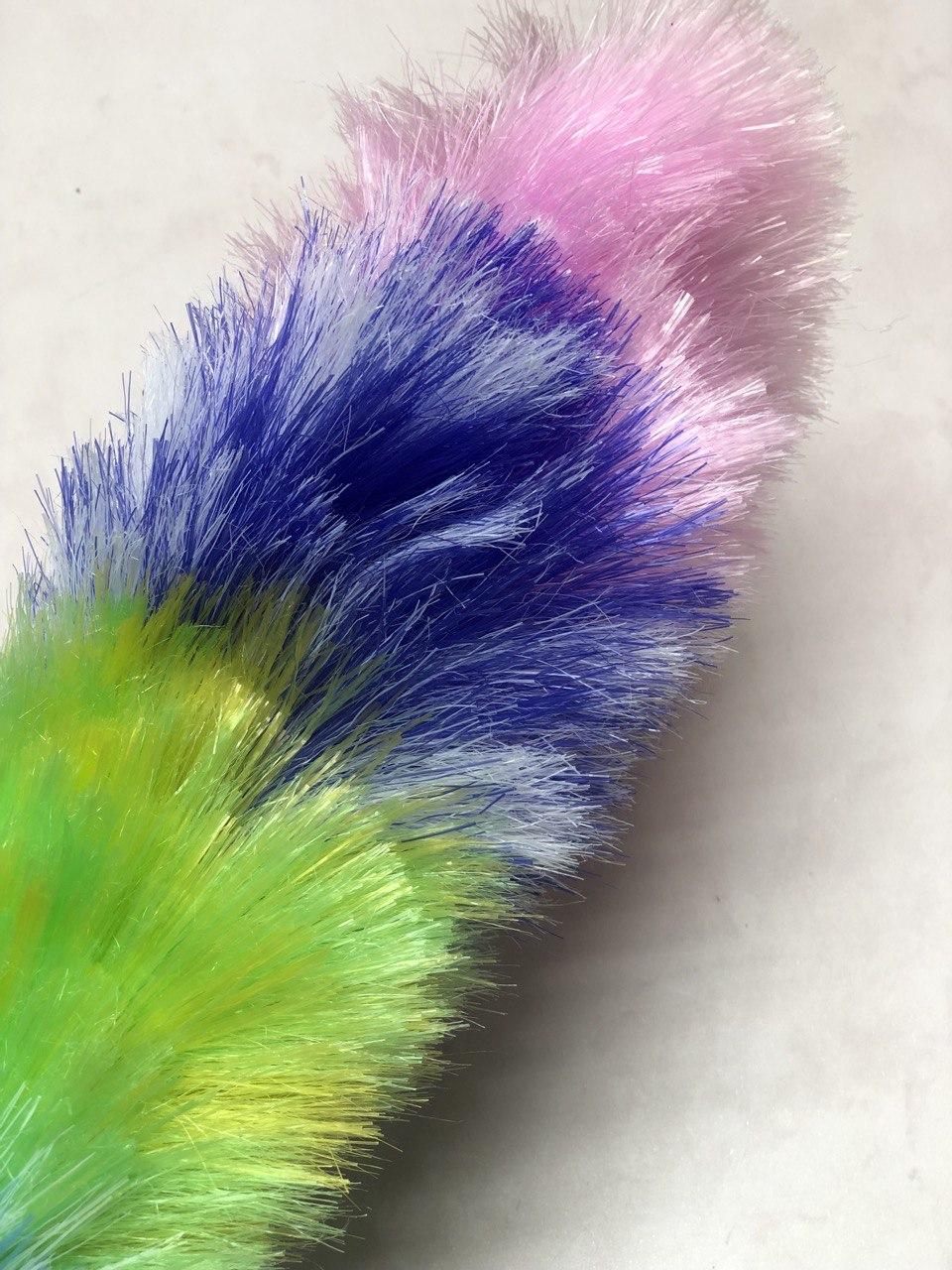 Щетка для уборки пыли Пипидастр с пластиковой ручкой Duster радужная от ...