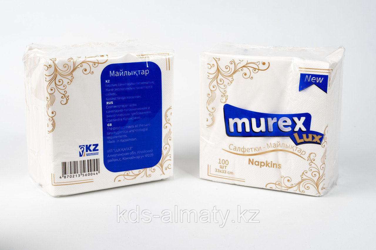 Салфеткалар Murex 33*33, 100 дана, ақ, жоғары сапалы - фото 2 - id-p114173343