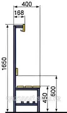 Скамейка для раздевалки c вешалкой односторонняя - фото 3 - id-p114175161