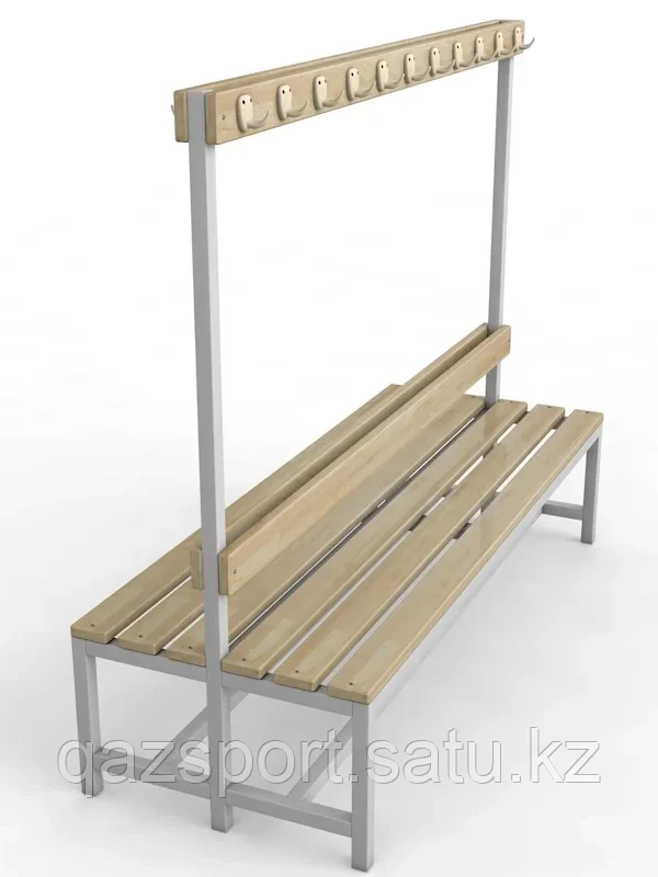 Скамейка для раздевалки с вешалкой, двухсторонняя - фото 1 - id-p114175170