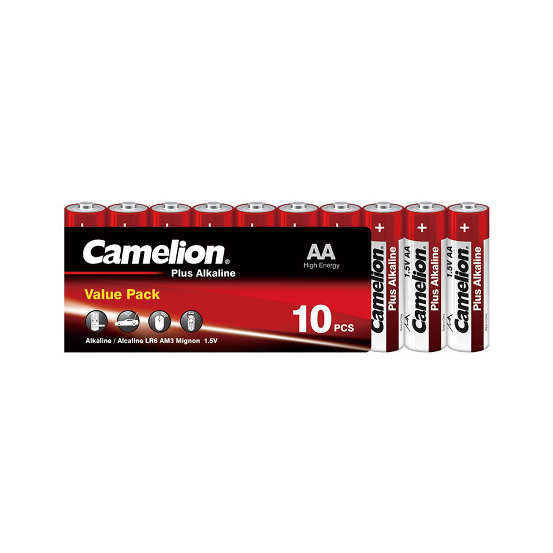 Батарейка CAMELION Plus Alkaline LR6-SP10-DA 10 шт. в плёнке - фото 1 - id-p113575875