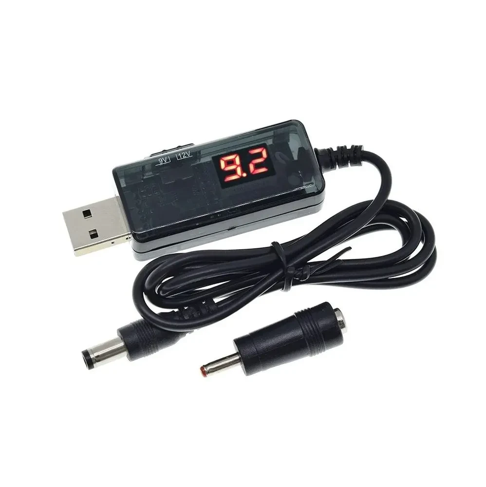 KWS-912V Повышающий адаптер с USB 5в до 9/12в, 5.5*2.1мм с дисплеем