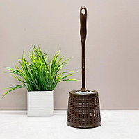 Ёршик для унитаза в сетку 43 см коричневый