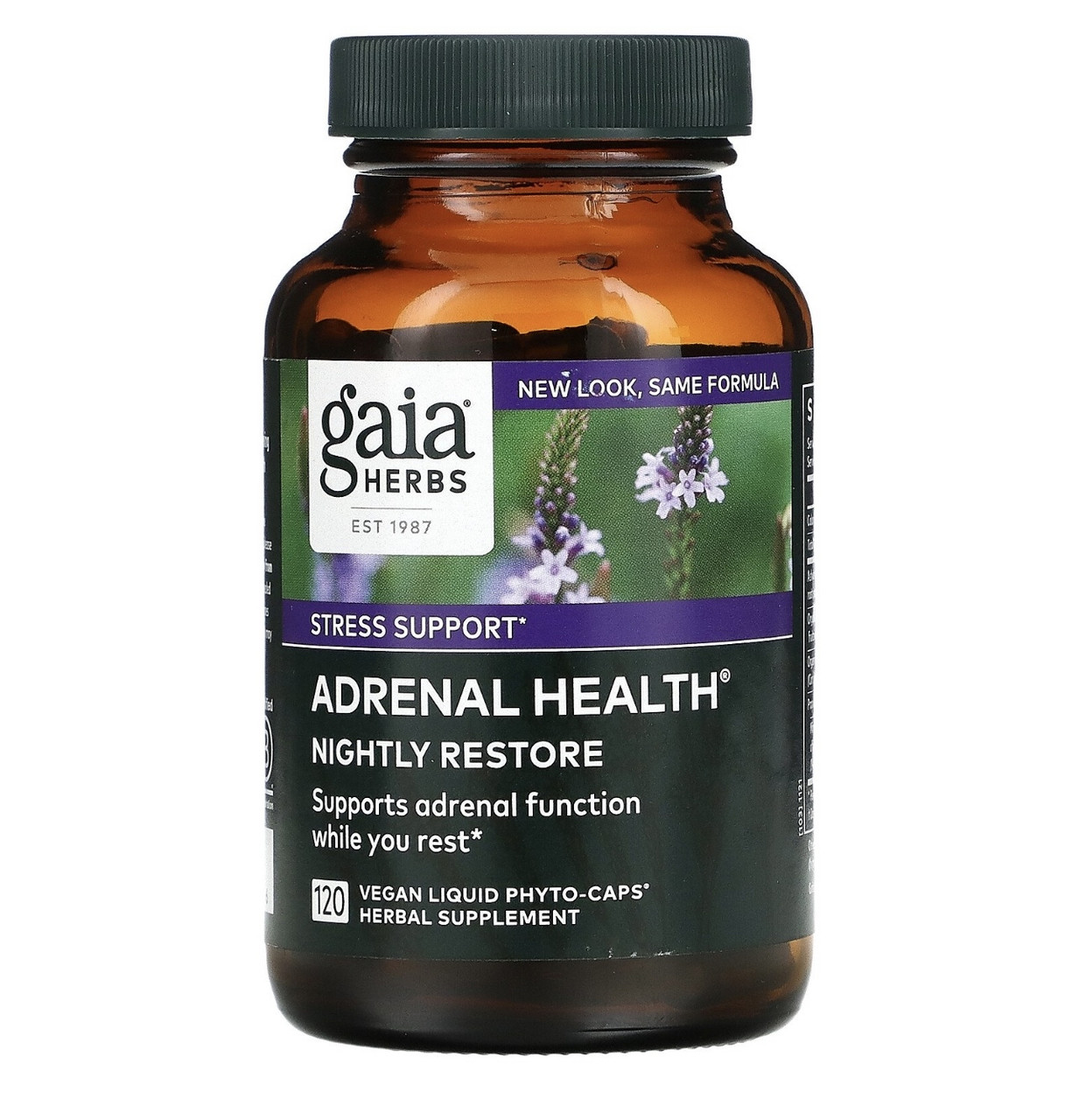 Gaia herbs adrenal health, для ночного восстановления, 120 веганских капсул - фото 1 - id-p114181292