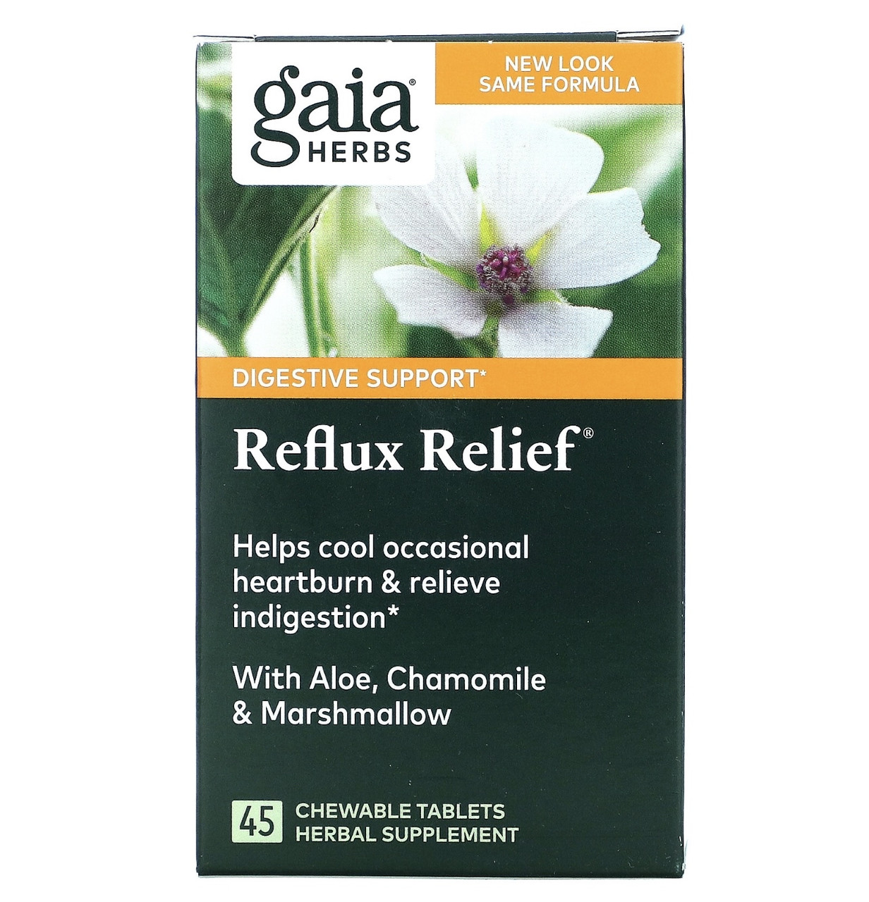 Gaia herbs reflux relief, 45 жевательных таблеток - фото 1 - id-p114182139
