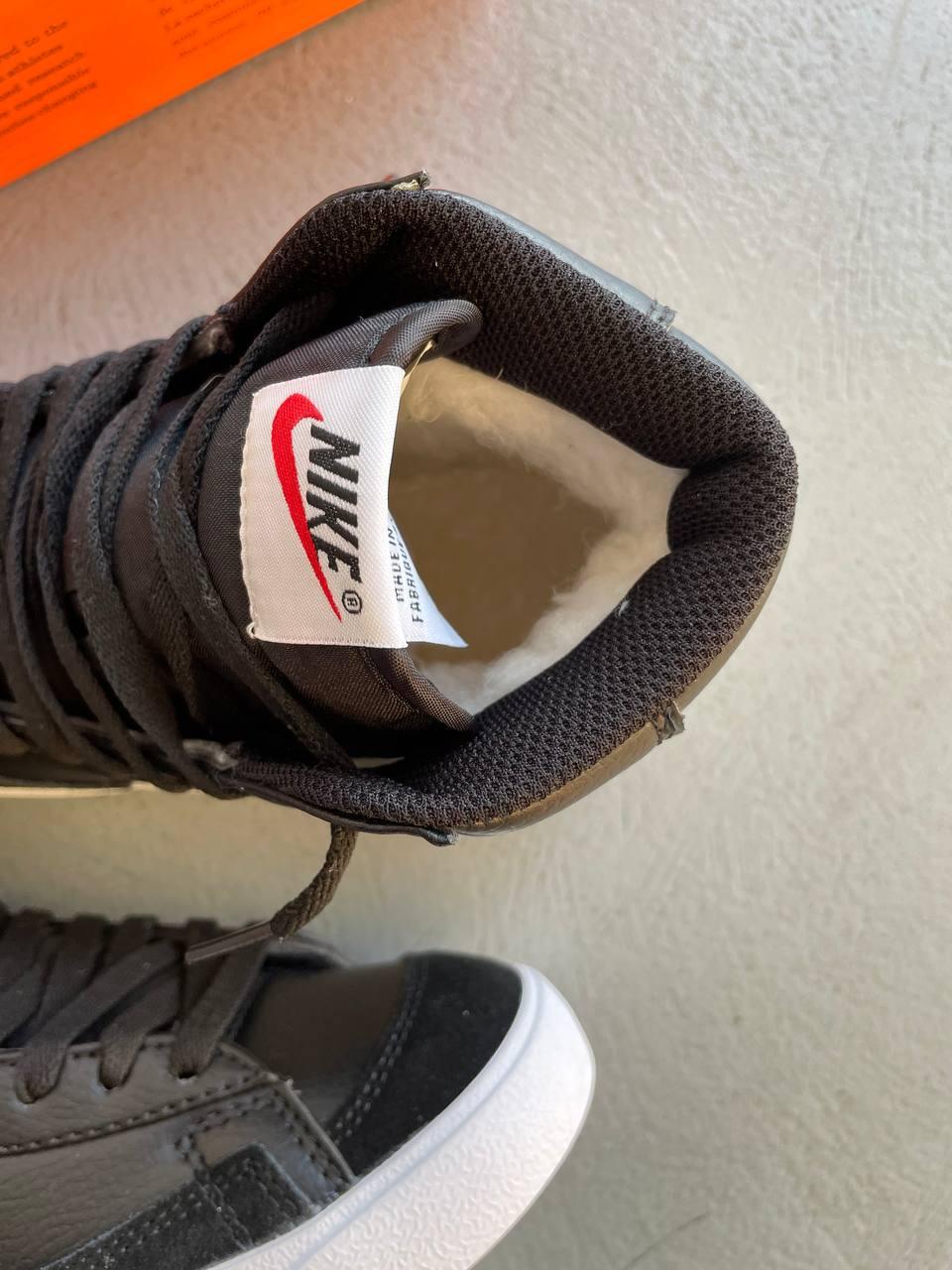 Кроссовки Nike Blazer Mid 77 black Зима Премиум Качество - фото 3 - id-p114182230