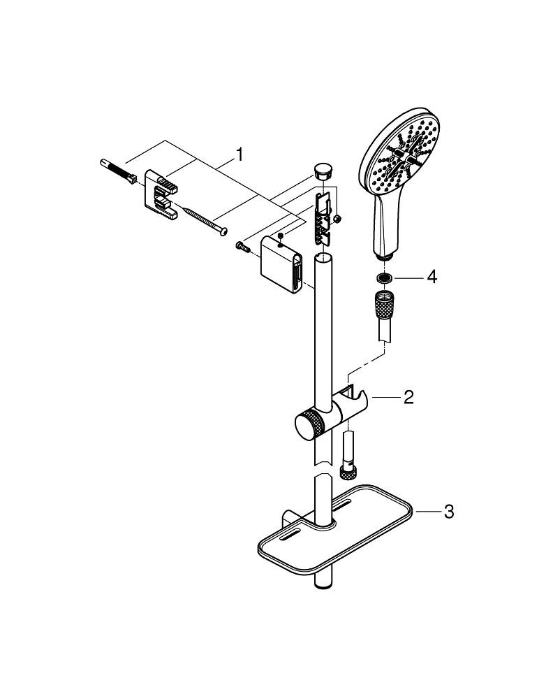 Душевой гарнитур 600, 3 вида струи, хром Grohe Rainshower 130 SmartActive 26575000 - фото 2 - id-p114194136