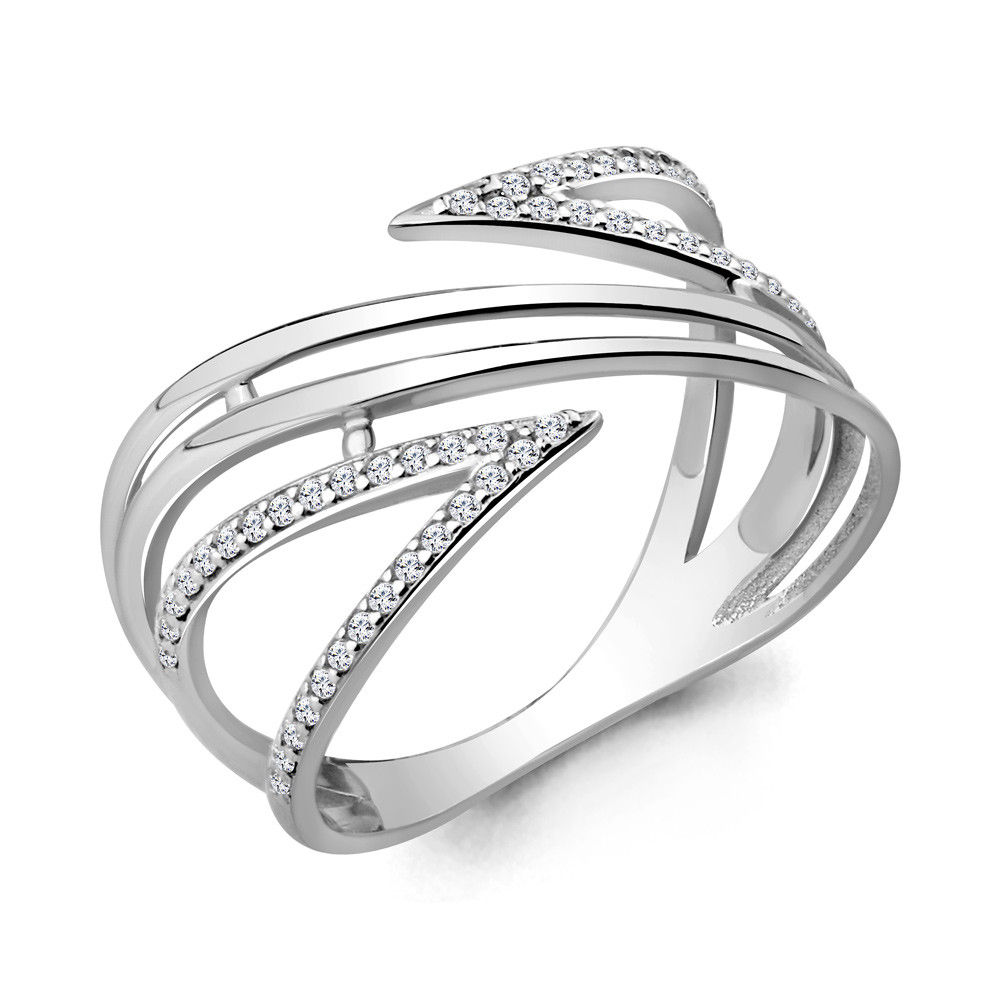 Серебряное кольцо Фианит Aquamarine 64557А.5 серебро с родием
