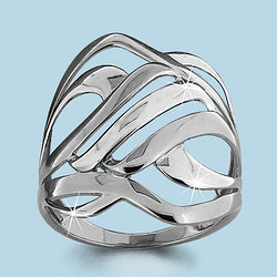 Серебряное кольцо  Aquamarine 52756.5 покрыто  родием