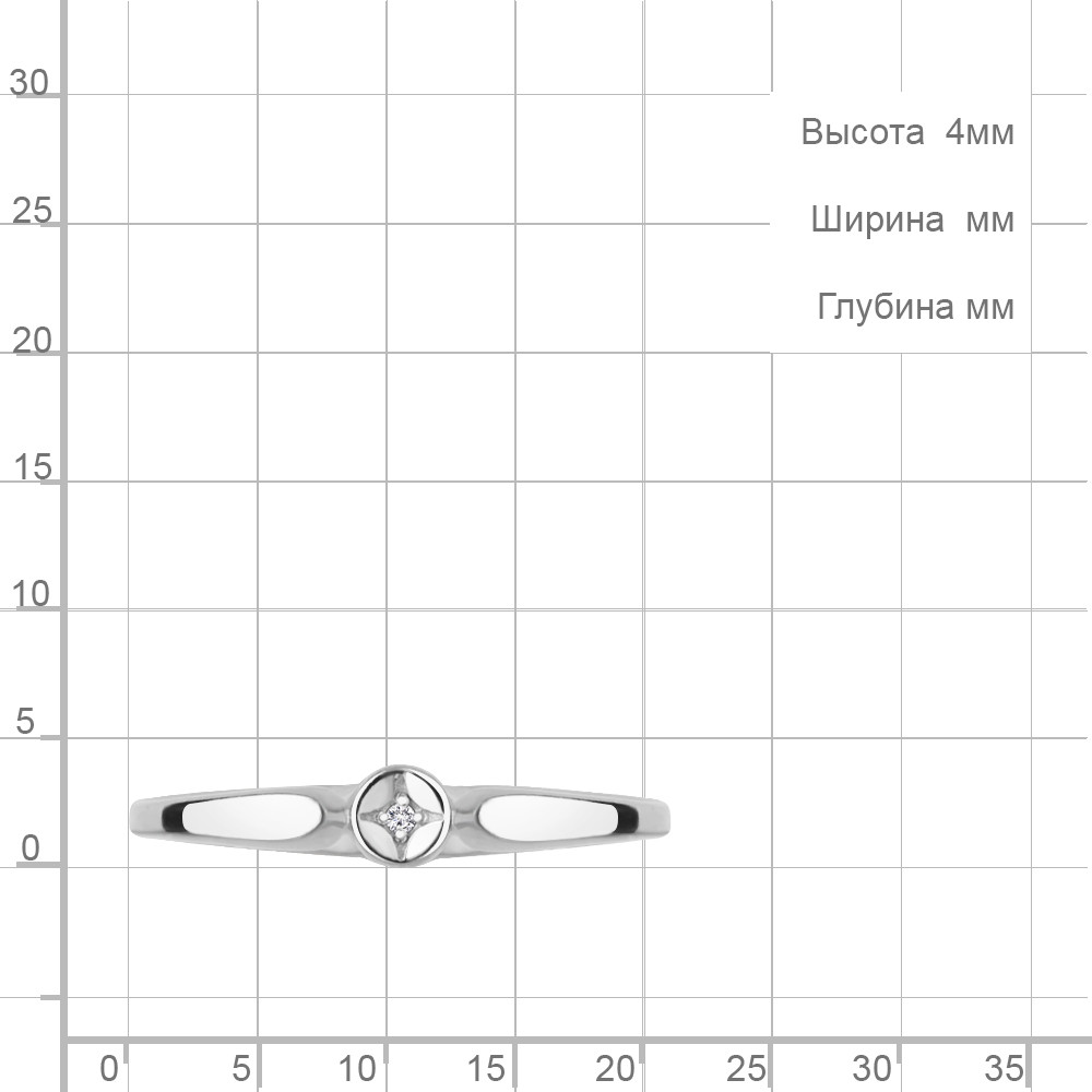 Серебряное кольцо Бриллиант Aquamarine 060115.5 покрыто родием - фото 2 - id-p103073726