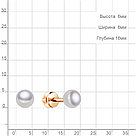 Серебряные серьги-пусеты Жемчуг Aquamarine 46746.6 серебро с позолотой, фото 8