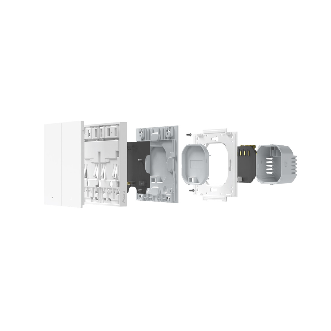 Настенный выключатель AQARA Smart Wall Switch H1(No Neutral, Double Rocker) - фото 3 - id-p113656628