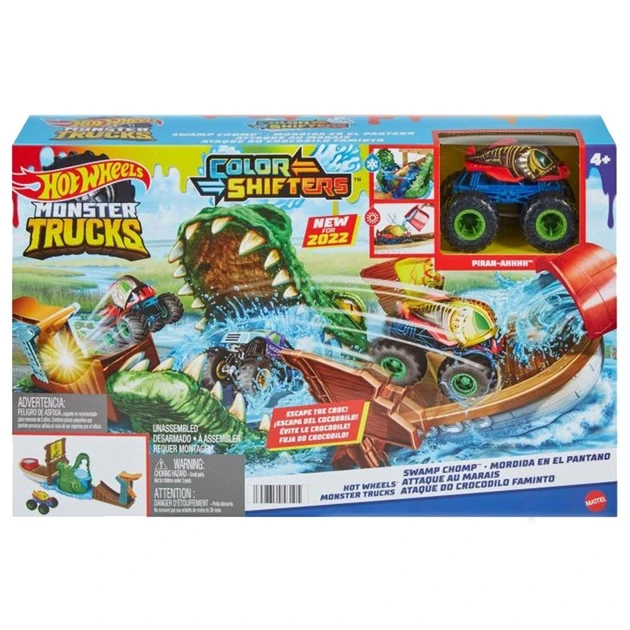 Hot Wheels Monster Trucks Набор Опасность в болоте, охота на крокодила, Хот Вилс HGV14 - фото 1 - id-p113745930