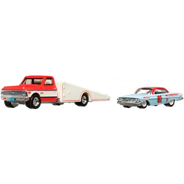 Hot Wheels Набор моделей Impala '61 и транспортер Chevy Ramp Truck '72, Car Culture - фото 3 - id-p112922142
