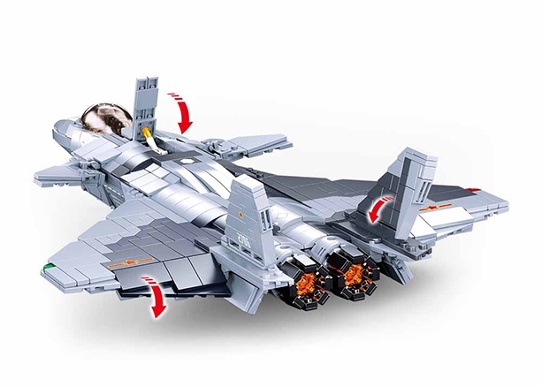 Sluban M38-B0931 Конструктор Самолет Истребитель Mighty Dragon J-20 - фото 3 - id-p103101428