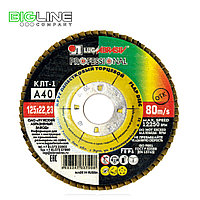 Круг LUGA ABRAZIV  лепестковый торц.(шлиф) 125х22мм, зерно Р40 (10/80)