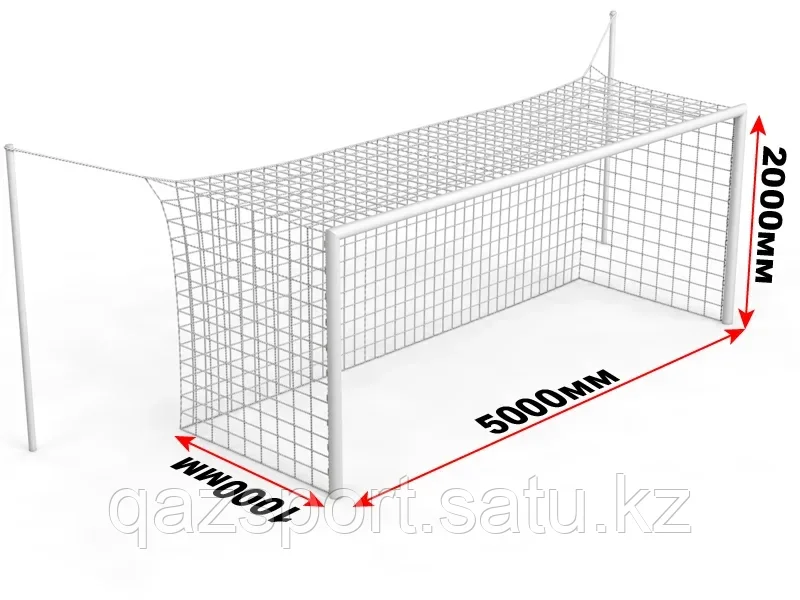 Ворота футбольные стационарные со стойками натяжения (5х2 м) - фото 1 - id-p114219449
