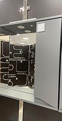 Шкафчик с зеркалом "Севилья-60" правый серый матовый