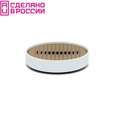 Мыльница PRIMANOVA LENOX белый с золотом, круглая M-E32-01-A