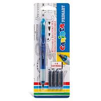 Ручка шариковая 1,0мм Primary многоразовая, с 4 сменными картриджами, синий, Carioca 43248