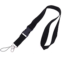 Лента для бейджика с карабином черная