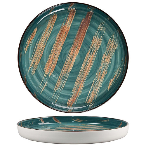 Тарелка с бортом Texture Dark Green Lines d 19,5*2,6 см, P.L. Proff Cuisine