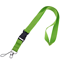 Лента для бейджика с карабином зеленая