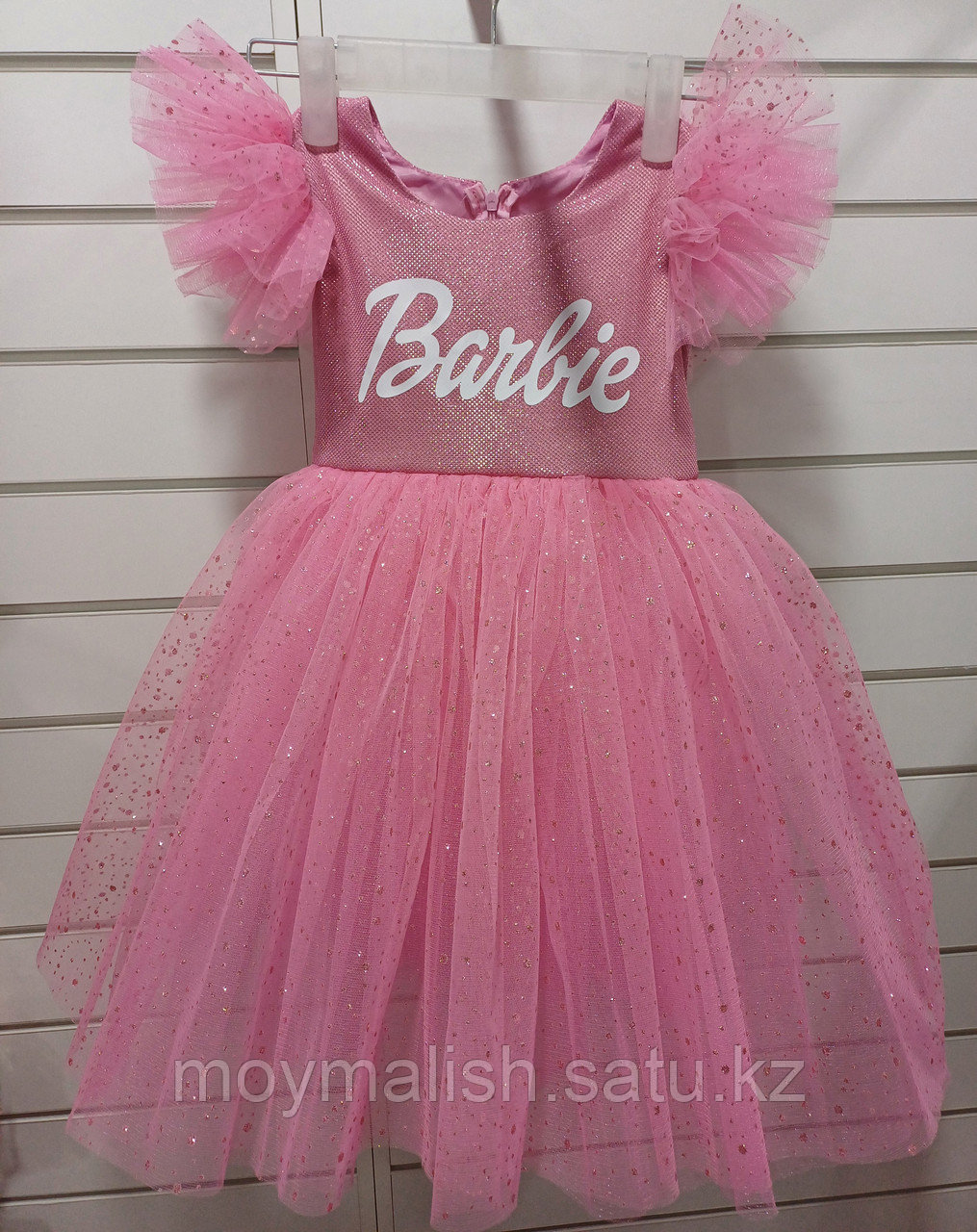 Платье (на возраст от 3-6 лет) нежно-розоаое пышное Барби "Barbie" для девочки - фото 1 - id-p114225722