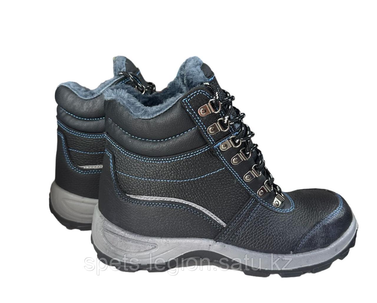 Утепленные высокие ботинки черные темно-синие - фото 1 - id-p114225973