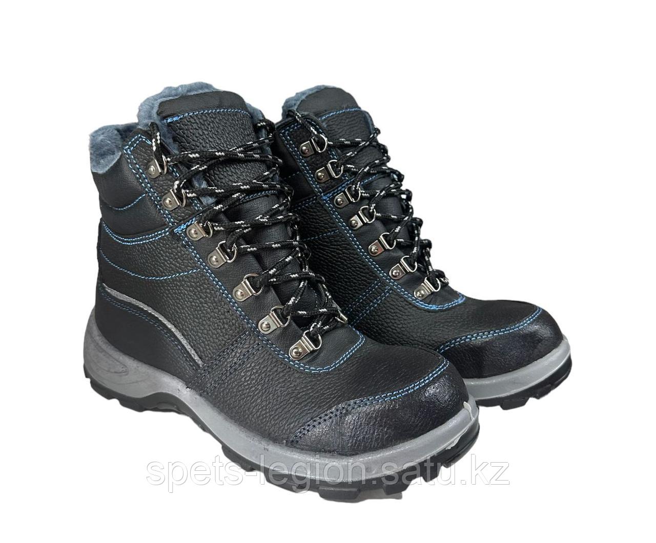 Утепленные высокие ботинки черные темно-синие - фото 2 - id-p114225973