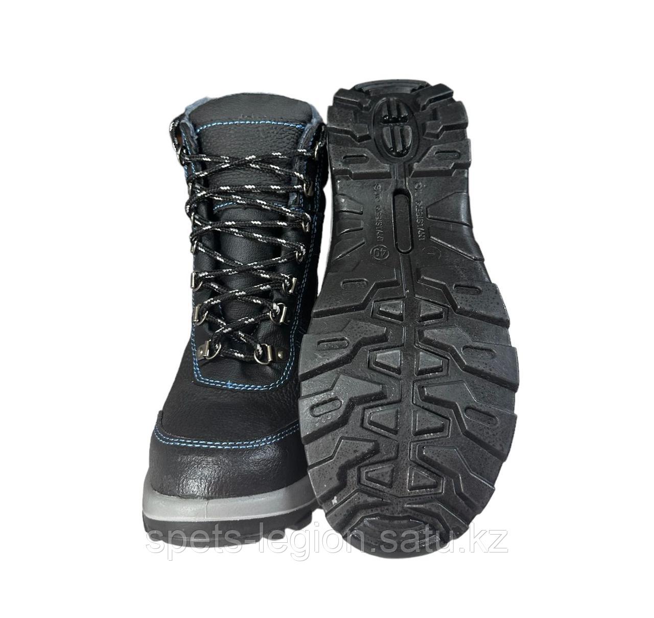 Утепленные высокие ботинки черные темно-синие - фото 3 - id-p114225973