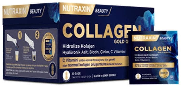 Гидролизованный морской коллаген NUTRAXIN Collagen Gold Quality в саше (30 пакетиков) - фото 1 - id-p114227888