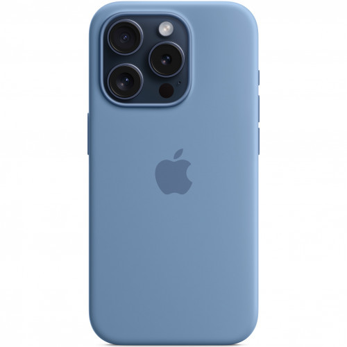 Apple Чехол для iPhone 15 Pro Silicone Case with MagSafe - Winter Blue аксессуары для смартфона (MT1L3ZM/A) - фото 2 - id-p112523749